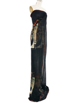 1990s Jean Paul Gaultier Maori Tribal Mesh Wrap Dress arcadeshops.com