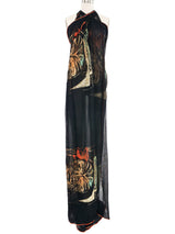 1990s Jean Paul Gaultier Maori Tribal Mesh Wrap Dress arcadeshops.com