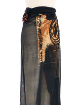 1990s Jean Paul Gaultier Maori Tribal Mesh Wrap Dress arcadeshops.com