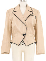 Jitrois Taupe Leather Jacket Jacket arcadeshops.com