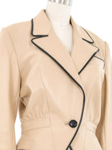 Jitrois Taupe Leather Jacket Jacket arcadeshops.com