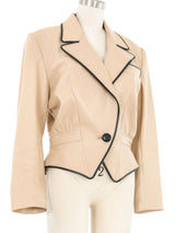 Jitrois Taupe Leather Jacket Jacket arcadeshops.com