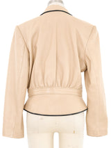 Jitrois Taupe Leather Jacket Jacket arcadeshops.com