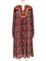 Ritu Kumar Silk Block Print Floral Midi Dress Dress arcadeshops.com