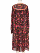 Ritu Kumar Silk Block Print Floral Midi Dress Dress arcadeshops.com