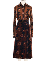 1970s Emilio Pucci Printed Brown Skirt Ensemble Suit arcadeshops.com