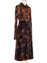 1970s Emilio Pucci Printed Brown Skirt Ensemble Suit arcadeshops.com