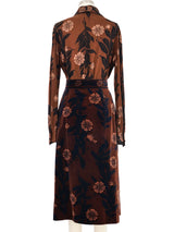 1970s Emilio Pucci Printed Brown Skirt Ensemble Suit arcadeshops.com