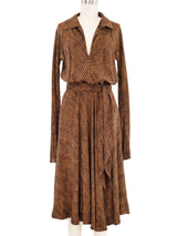 1970s Halston Logo Print Silk Dress Dress arcadeshops.com