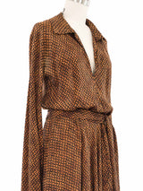 1970s Halston Logo Print Silk Dress Dress arcadeshops.com