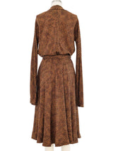 1970s Halston Logo Print Silk Dress Dress arcadeshops.com