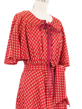 Ted Lapidus Ditsy Floral Lace Up Flutter Sleeve Dress Dress arcadeshops.com