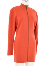 Alaia Terracotta Ribbed Knit Mini Dress Dress arcadeshops.com