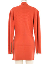 Alaia Terracotta Ribbed Knit Mini Dress Dress arcadeshops.com