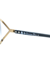 Christian Dior Oversized Goldtone and Black Sunglasses Accessory arcadeshops.com