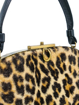 1950s Faux Leopard Print Top Handle Bag Accessory arcadeshops.com