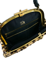 1950s Faux Leopard Print Top Handle Bag Accessory arcadeshops.com