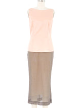 1998 Dolce & Gabbana Blush Mesh Skirt Ensemble Suit arcadeshops.com