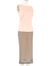 1998 Dolce & Gabbana Blush Mesh Skirt Ensemble Suit arcadeshops.com