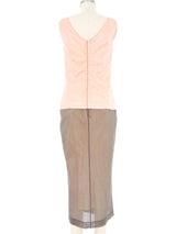 1998 Dolce & Gabbana Blush Mesh Skirt Ensemble Suit arcadeshops.com