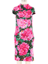 2008 Balenciaga Floral Jersey Mini Dress Dress arcadeshops.com