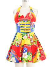 1993 Versus Gianni Versace Floral Print Halter Dress Dress arcadeshops.com