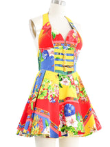 1993 Versus Gianni Versace Floral Print Halter Dress Dress arcadeshops.com