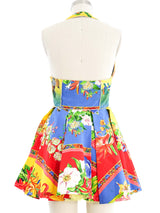 1993 Versus Gianni Versace Floral Print Halter Dress Dress arcadeshops.com