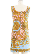 1992 Gianni Versace Baroque Print Denim Mini Dress Dress arcadeshops.com