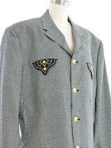 1993 Gianni Versace Studded Gingham Blazer Jacket arcadeshops.com
