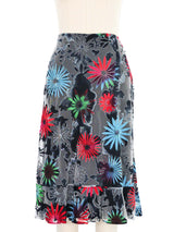 1997 Gianni Versace Couture Silk Mesh Burnout Floral Skirt Bottom arcadeshops.com