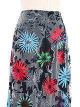 1997 Gianni Versace Couture Silk Mesh Burnout Floral Skirt Bottom arcadeshops.com