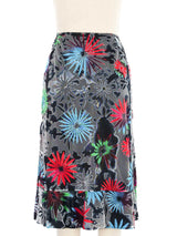 1997 Gianni Versace Couture Silk Mesh Burnout Floral Skirt Bottom arcadeshops.com