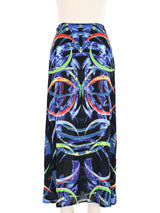 1996 Gianni Versace Couture Abstract Silk Midi Skirt Bottom arcadeshops.com