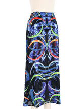 1996 Gianni Versace Couture Abstract Silk Midi Skirt Bottom arcadeshops.com