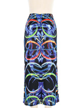 1996 Gianni Versace Couture Abstract Silk Midi Skirt Bottom arcadeshops.com