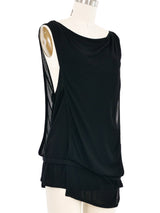Gianni Versace Couture Silk Jersey Layered Sleeveless Top Top arcadeshops.com