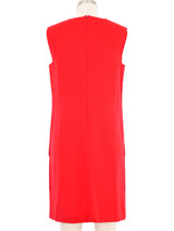 1996 Gianni Versace Couture Red Utility Shift Dress Dress arcadeshops.com