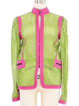 Gianni Versace Perforated Leather Jacket Jacket arcadeshops.com