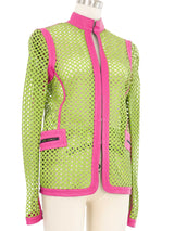 Gianni Versace Perforated Leather Jacket Jacket arcadeshops.com