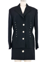 1995 Gianni Versace Corset Hardware Skirt Suit Suit arcadeshops.com
