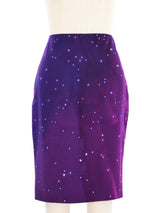 Gianni Versace Couture Purple Galaxy Skirt Suit Suit arcadeshops.com