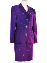 Gianni Versace Couture Purple Galaxy Skirt Suit Suit arcadeshops.com