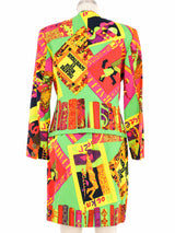 1992 Istante by Versace David Hockney Printed Skirt Suit Suit arcadeshops.com