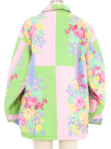 Gianni Versace Pastel Floral Puffer Jacket Jacket arcadeshops.com