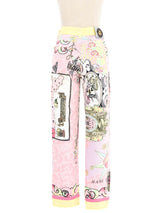 Versace Jeans Couture Pink Baroque Print Pants Bottom arcadeshops.com