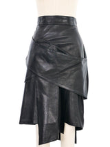 1980s Gianni Versace Draped Leather Panel Pencil Skirt Bottom arcadeshops.com