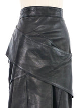 1980s Gianni Versace Draped Leather Panel Pencil Skirt Bottom arcadeshops.com