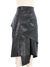 1980s Gianni Versace Draped Leather Panel Pencil Skirt Bottom arcadeshops.com