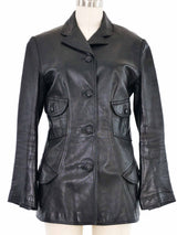 Gianni Versace Leather Blazer Jacket arcadeshops.com